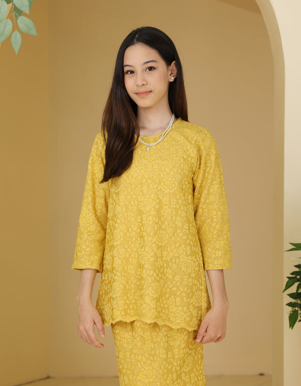 KIDS BAJU KURUNG KEDAH IRDINA (GOLDEN ROD)